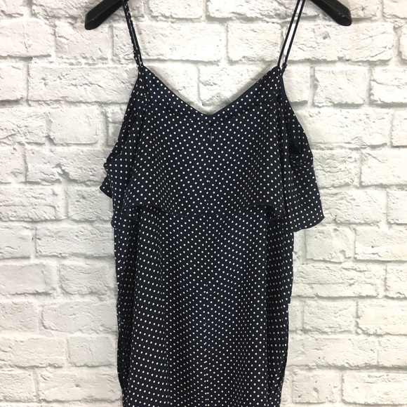 ATM NWT Silk Polka Dot Flounce Strappy Dress Sz L - Picture 4 of 8